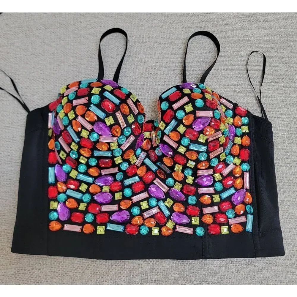 ClubWear Rhinestone Cropped XL - Picture 2 of 9
